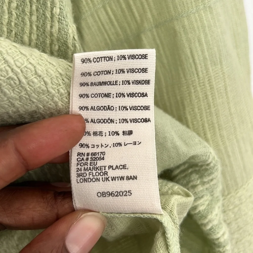 We The Free Light Cropped Hoodie Size Small in Sage Green Cotton - Picture 7 of 7